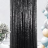 AMZLOKAE Sequin Curtain Panel 2FTx8FT Black Sequin