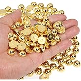 Chuyau 250PCS 12mm Gold Flatback Pearls for Crafting Jewelry Making Round Half Pearls for Making DIY Scrapbook Shoes Clothes Cup Nail Wedding Art Decoration