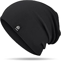 JOGILBOY 1 Pack Black Cotton Slouchy Beanie Hats Women's