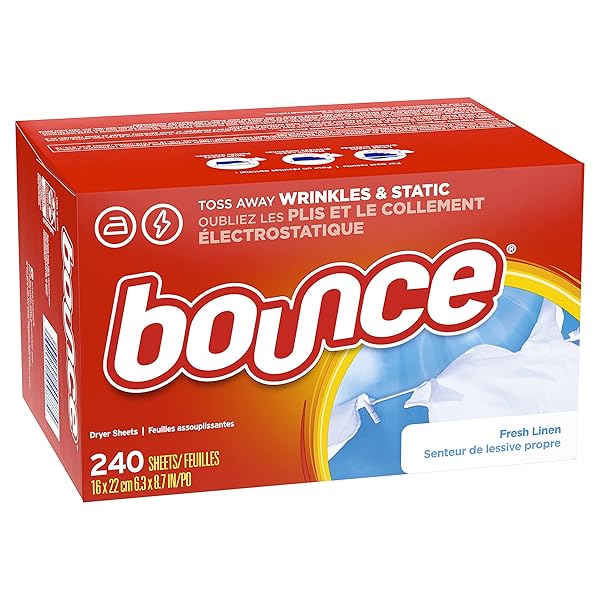 BOUNCE FABRIC SOFTENER SHEETS, FRESH LINEN SCENT, 240 COUNT