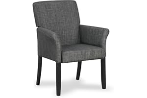 Giantex Office Waiting Room Chairs, Fabric Executive Guest Chair, Upholstered Reception Chair with Padded Arms, Backrest, Wood Legs, Guest Chairs for Meeting Room, Conference Room Chairs