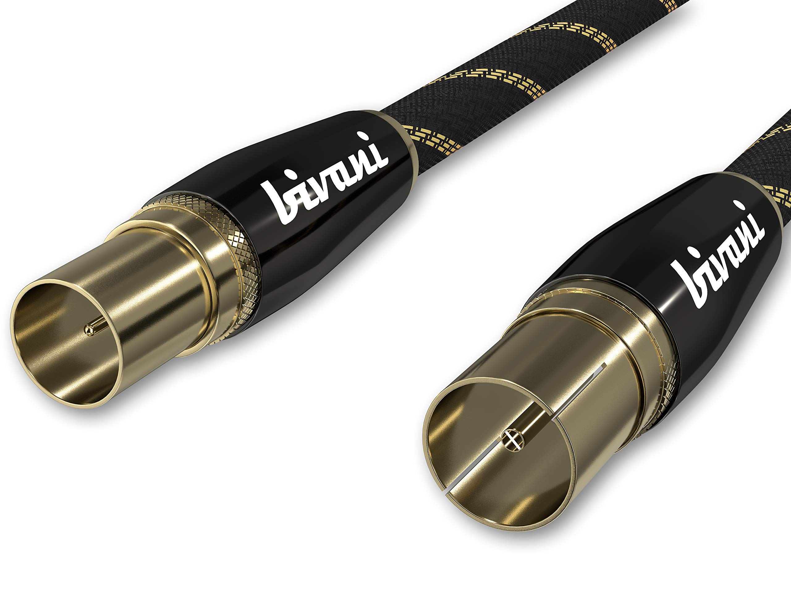 bivani Elite Series Antenna Cable 10 m Premium Coaxial M/F, Coaxial Cable, TV Cable, Cable TV, Radio, DVB-T, DVB-T2, DVB-C, DVB-S, DVB-S2, DAB - FullHD, UltraHD, UHD, HDTV, TV - Elite Series - 10 m
