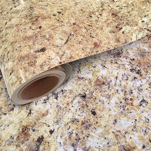 Instant Granite Venetian Gold Santa Cecilia Counter Top Film 36 X