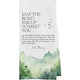 Geqtt Irish Blessing Dish Towels - Decorative Waffle Weave Kitchen Hand Towels, Ireland Tea Towels, Gifts for Women (1624 Inches)