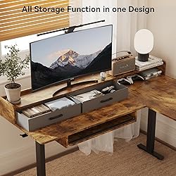 WALKINGDESK 63 Inches Height Adjustable L Shaped