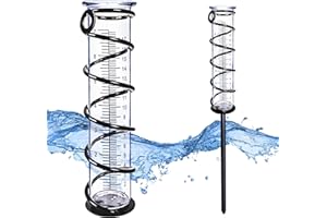 BIUWING Rain Gauge, Rain Gauge Outdoor, Rain Gauges Outdoors Best Rated for Yard with Stake, Rain Water Meter Measuring with Metal Frame, Decorative for Garden, Deck, Lawn, Landscape