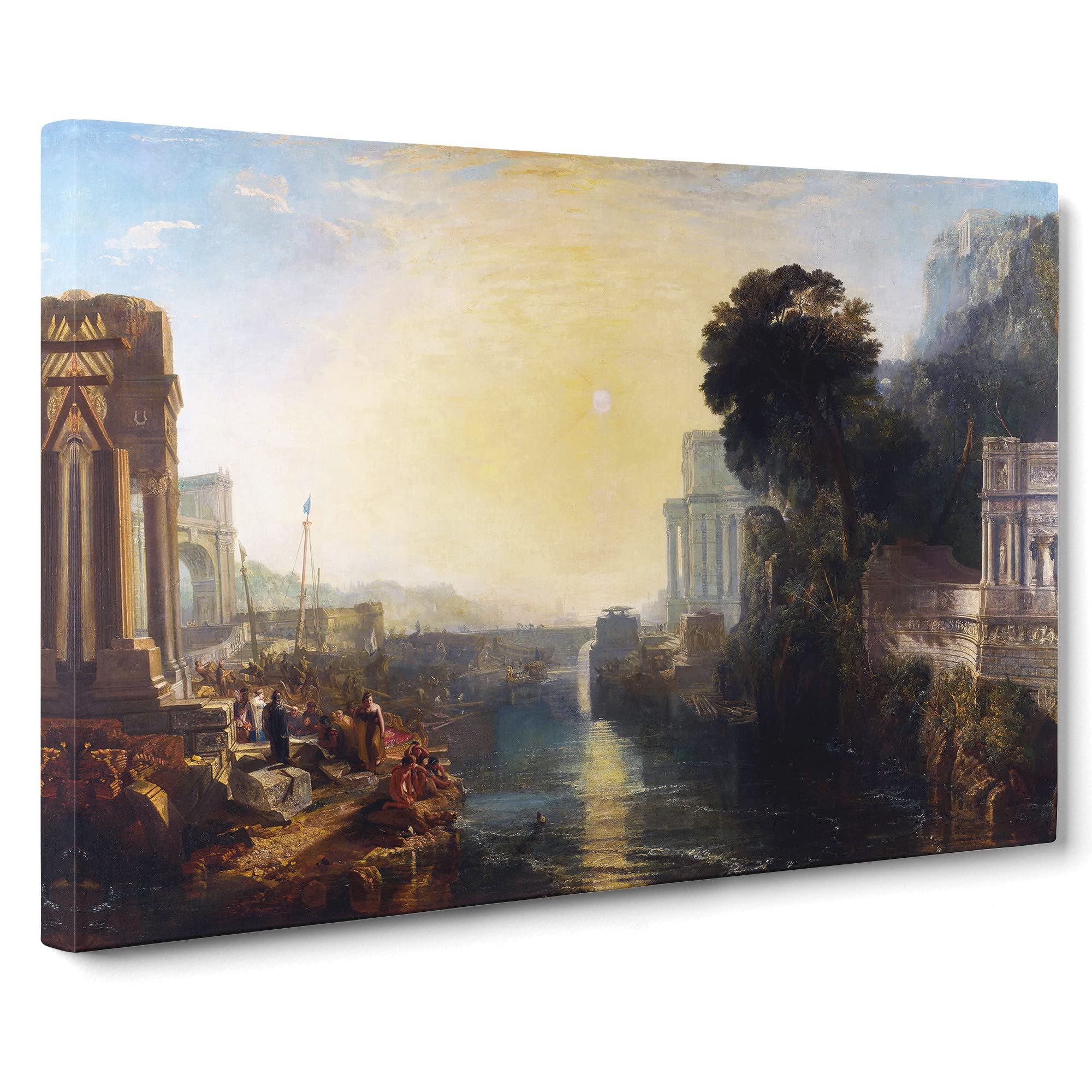 Dido Building Carthage By Joseph Mallord William Turner Canvas Print | Gallery Wrapped 30mm Frame Wall Art | 20x14 inches | Ready to Hang | Classic Cityscape Picture | Living Room Lounge Office