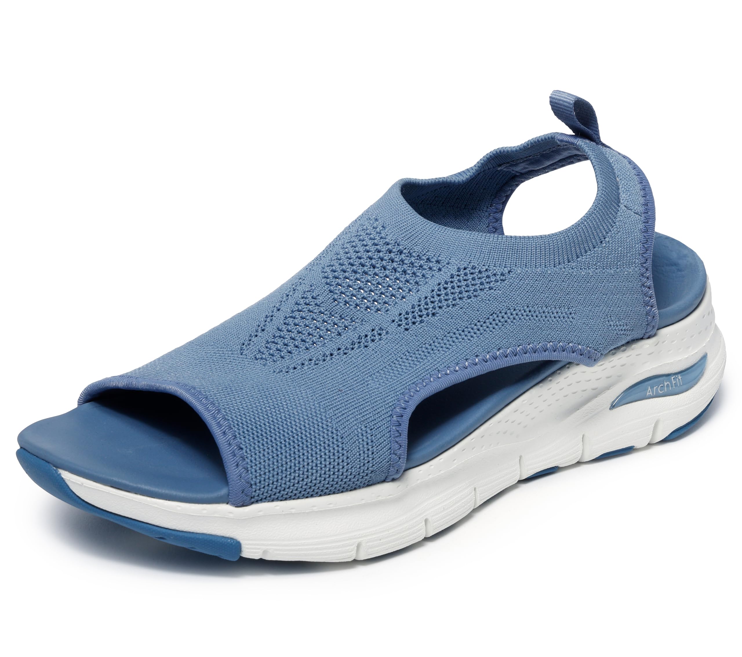 Skechers Women's Arch Fit - City Catch Womens Knit Slip-On Sandals, Slate, 10 Image