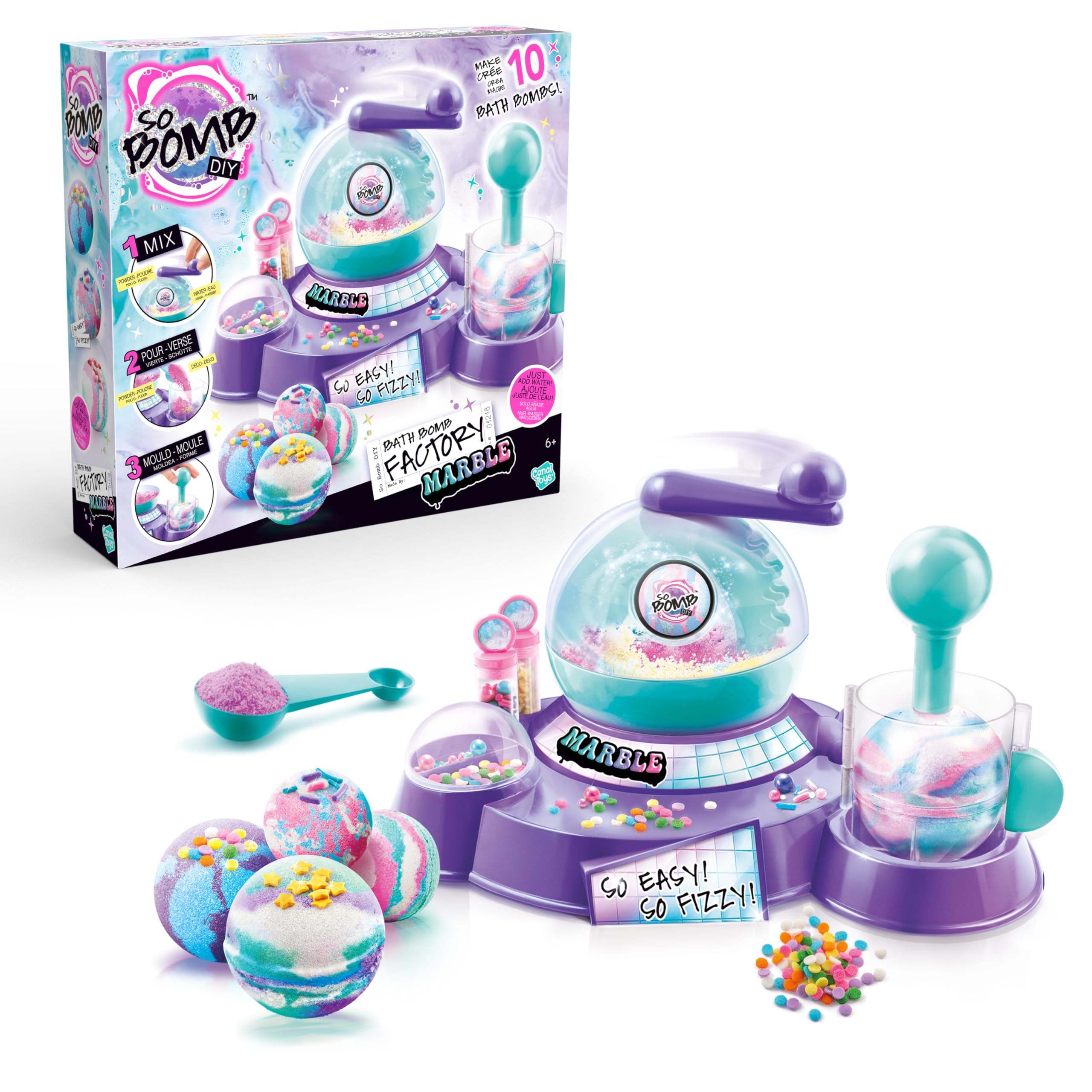 So Bomb DIY Marble Bath Bomb Factory | Make 10 Scented Bath Bombs with Mixer & Moulds | Create Marble Designs | Gift for Kids