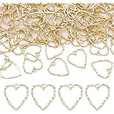 Craftdady Golden Open Back Bezel Pendants Blank Hollow Pressed Frame Charms for DIY Craft Resin Jewelry Pendants Making