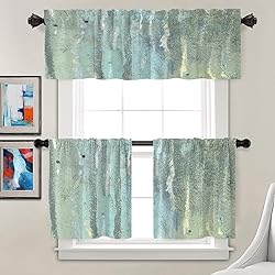 Batmerry Retro Green Art Kitchen Valances Half