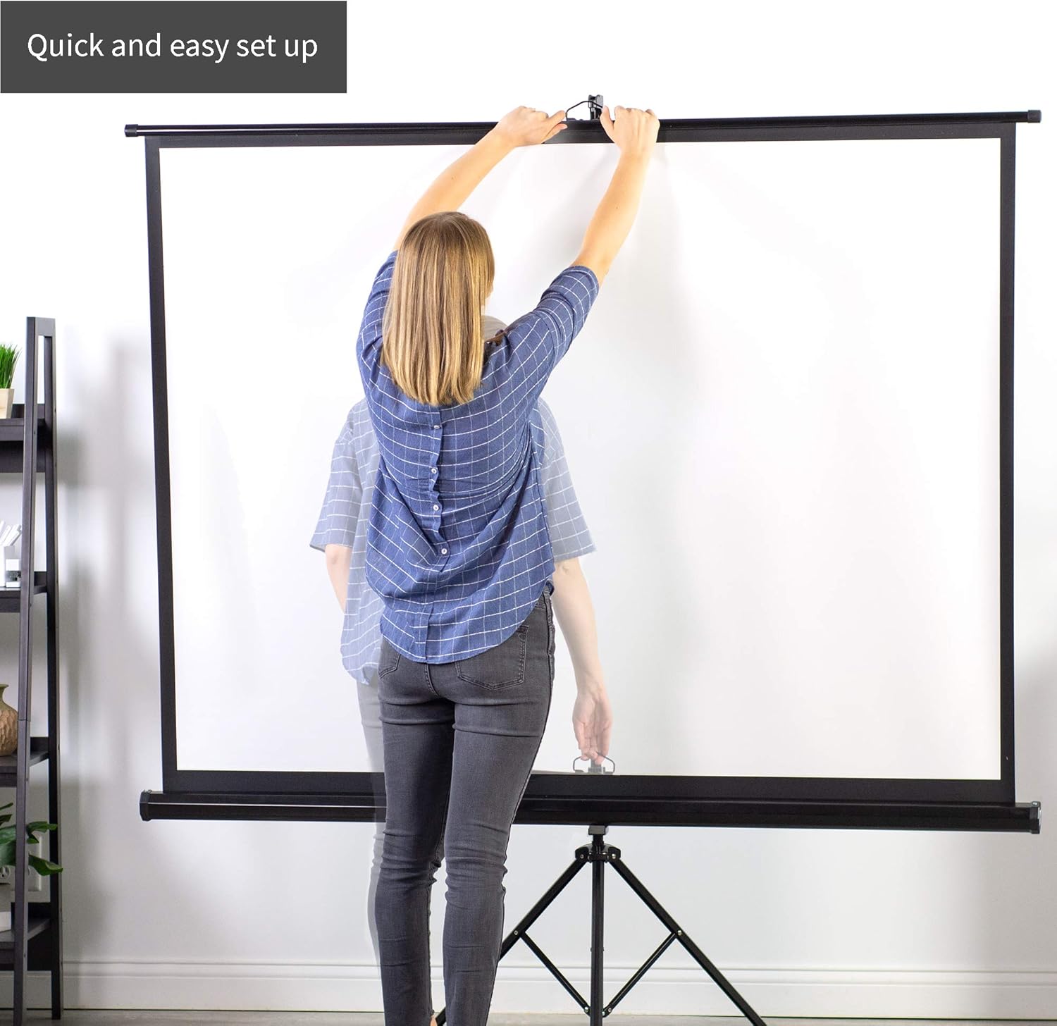 VIVO 100" Portable Indoor Outdoor Projector Screen, 100 Inch Diagonal Projection HD 4:3 Projection Pull Up Foldable Stand Tripod (PS-T-100): Electronics
