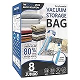 8 Jumbo Vacuum Storage Bags, Space Saver Bags