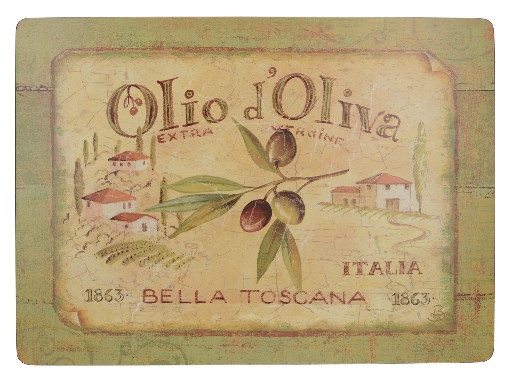 Creative Tops Extra Large Olio D Oliva Cork Backed Placemats, Multi-colour, Set of 4 — image 1