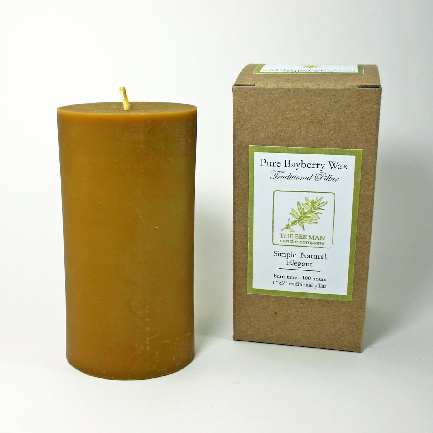 Handpoured Real Bayberry Wax Traditional Pillar Candle (3