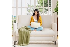 Welzona Loveseat Sofa, 51" Love Seat, Comfy Teddy Small Loveseat for Small Spaces, Tool-Free Setup Sofa Couch for Bedroom, All-Wood Couches for Living Room, No Pillow Included, Beige