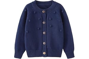Baby Girls Cotton Cardigans Long Sleeve Crewneck Knit Cardigan Sweater Little Girl Button Sweaters Fall Winter