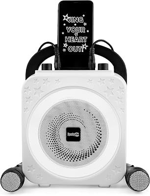 Macchina per karaoke RockJam GRWM con due microfoni - nera