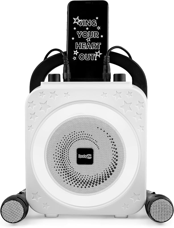 Máquina de karaokê rockjam ring bluetooth com dois microfones
