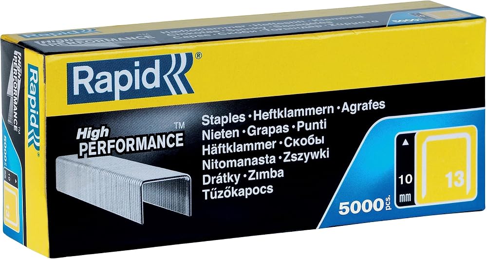 Rapid No.13 Staples 4 mm 5000 x Galvanised Prongs R13 R23 ALU610 R19