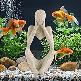 Minimalist Thinker Statue, Fish Tank Decor, Aquarium Ornament for Desk | Resin thinker statue in deep thought pose. Sturdy fish tank decor &amp; desk ornament for home or office. Great gift