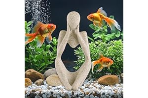 LIYAOLI Fish Aquarium Decor Ornaments Minimalist Sandstone Resin Thinker Statue Fish Tank Decorations Small Accessories Abstract Home Decor Fish Toy for Betta Cichlid Goldfish Shrimps Hermit Crabs Turtle