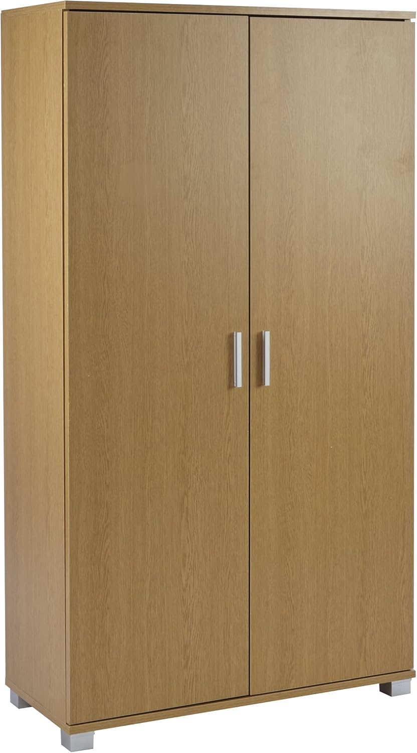 Amazon Com Tall 2 Door Storage Cupboard Bookcase Pantry Cabinet
