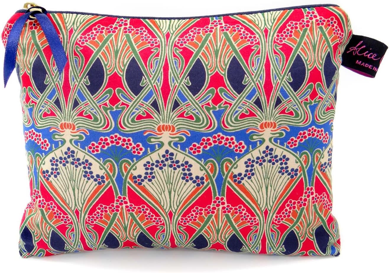 Luxurious Liberty Fabric Medium Flat Purse Cosmetic Make Up Bag, Ianthe Classic