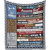 Mubpean Gifts for Son, Sons Gift Blanket 60"X50", Best Son Birthday from Mom, to My Sons Graduation Throw Blankets from Mother