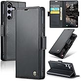 Taneny Wallet Case for Samsung Galaxy S25 FE, PU Leather Magnetic Flip Case with RFID Blocking Card Holder Kickstand for Women Men, Shockproof Durable Protective Phone Cover for Galaxy S25 FE (Black)