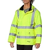 Viking Professional Journeyman 300 Denier Trilobal Rip-Stop Waterproof Hi-Vis Safety Rain Jacket with 2” Reflective Tape