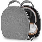 Geekria Shield Case Compatible with B&O Beoplay HX, H95, H9, H9i, H8, H8i, H7, H6, H2 Headphones, Replacement Hard Shell Travel Carrying Bag with Cable Storage (Microfiber Grey)