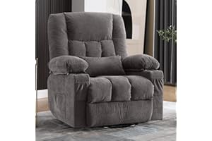 BOSMILLER Massage Swivel Rocker Recliner Chair with Vibration Massage and Heat Ergonomic Lounge Chair for Living Room with Rocking Function and Side Pocket, 2 Cup Holders, USB Charge Port