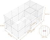 HOMIDEC Rabbit Run Double Puppy Pen with Door 29 Panels 140x70x70CM White view 3