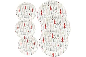 ZVK White Christmas Tree Paper Plates Set Disposable 80 Pieces Party Dessert Plates, Dinner Plates Disposable Party Supplies Dinnerware Set Party Table Decorations