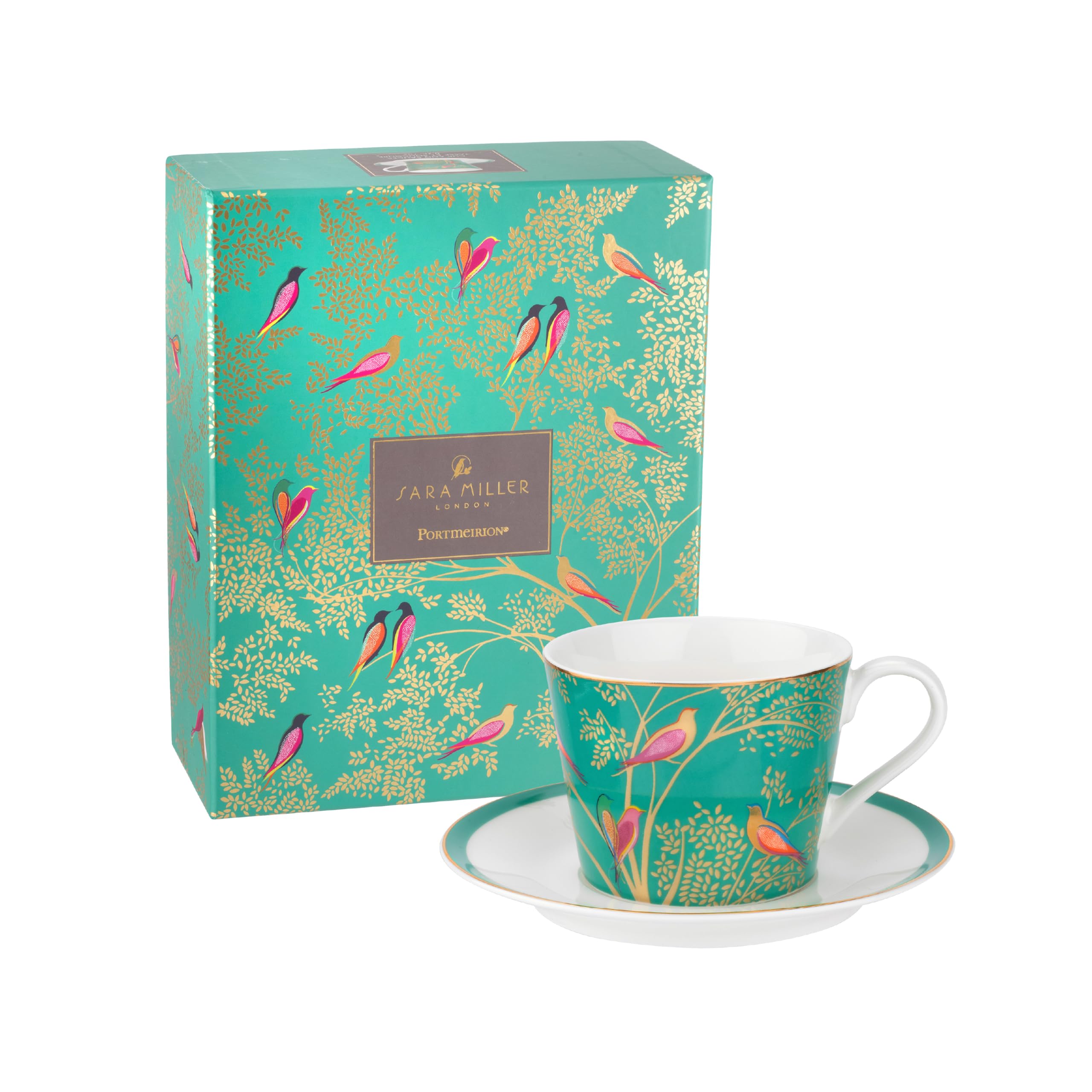 Portmeirion Home & Gifts SMCG78924-XG Sara Miller for Portmeirion Chelsea Cup and Saucer, Ceramic Green, 230 x 185 x 95 cm,8 fl oz.
