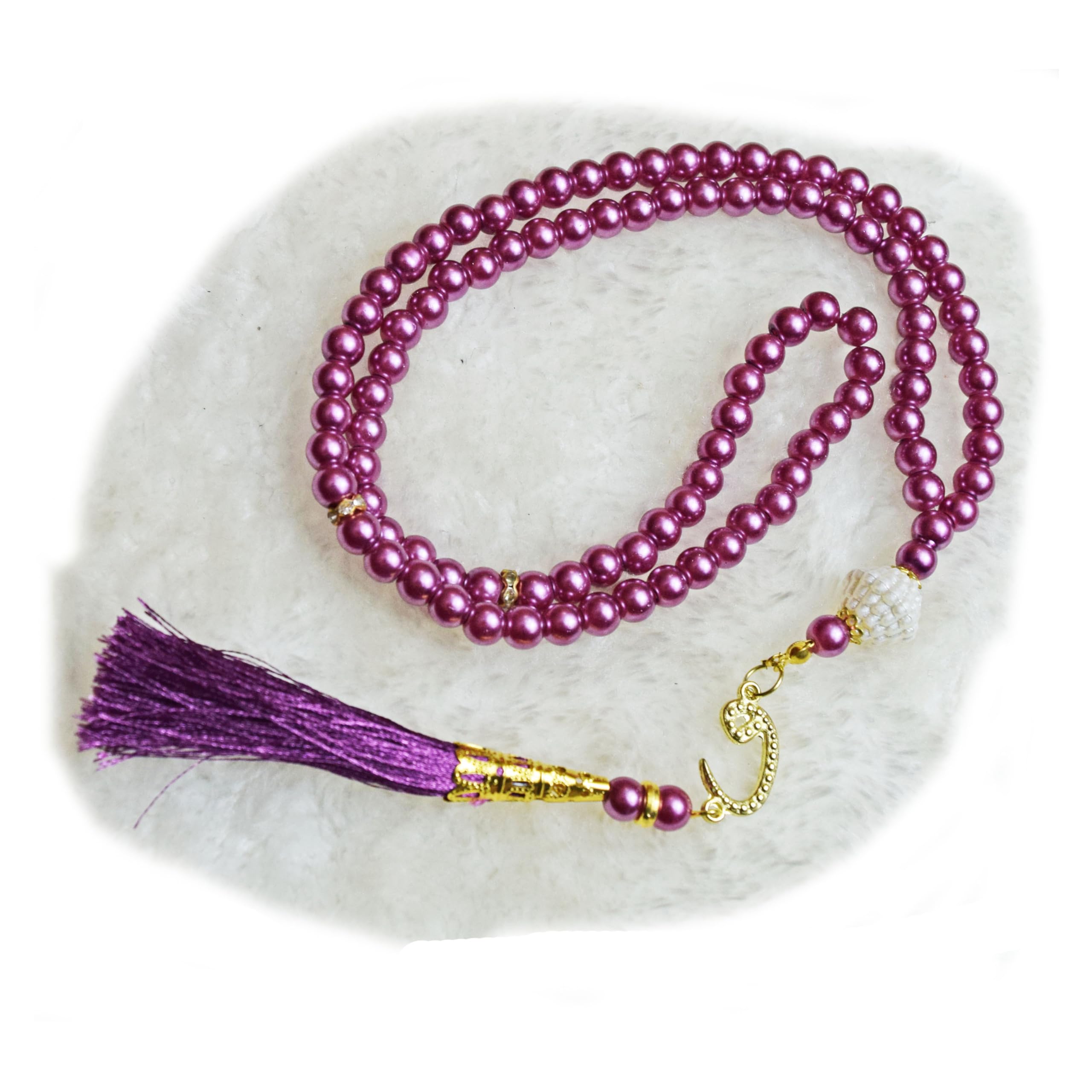 Islamic Tasbih Tasheeh 99-Beads Muslim Prayer Beads (Purple)