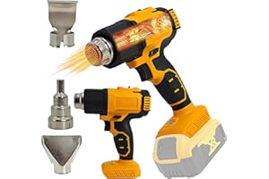 BYCZONE Cordless Heat Gun for Dewalt 20v Battery, 1022℉ Fast Heating Soldering Hot Air Gun for Shrink Tubing, Heat Gun For Crafts, Shrink Wrap， Electronics, Resin，Wire Connectors(Without Batteries)