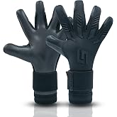 GRIPMODE Blackout Hybrid Goalkeeper Gloves Adult and Child with Griptec&reg; Latex Lining I Suitable in All Weather I Football Goal Protection for Children, Teenagers &amp; Adults I Size 7-11