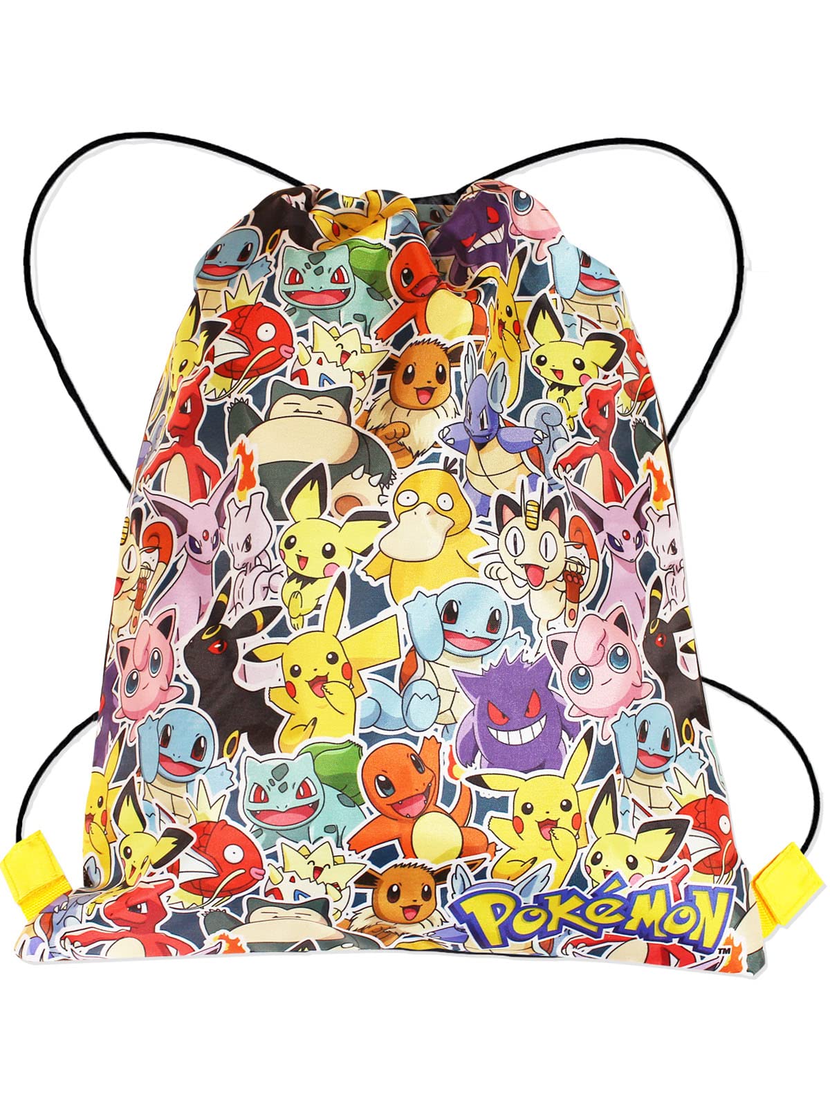 Pokemon Swimming Bag Kids Drawstring Bags, Sports School Gymnastics or Trainers with Charizard & Pikachu.