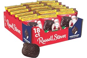RUSSELL STOVER Christmas Dark Chocolate Marshmallow Ornament, 1.3 oz. (Pack of 18)