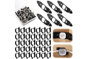 Nuanchu 66 Pcs Light Clips Set Compatible with Govee Pro H706 H806, 60 Mounting Clips & 6 Gable Light Bracket with 150 Screws Compatible with Govee Pro Outdoor Lights 100ft (Black)