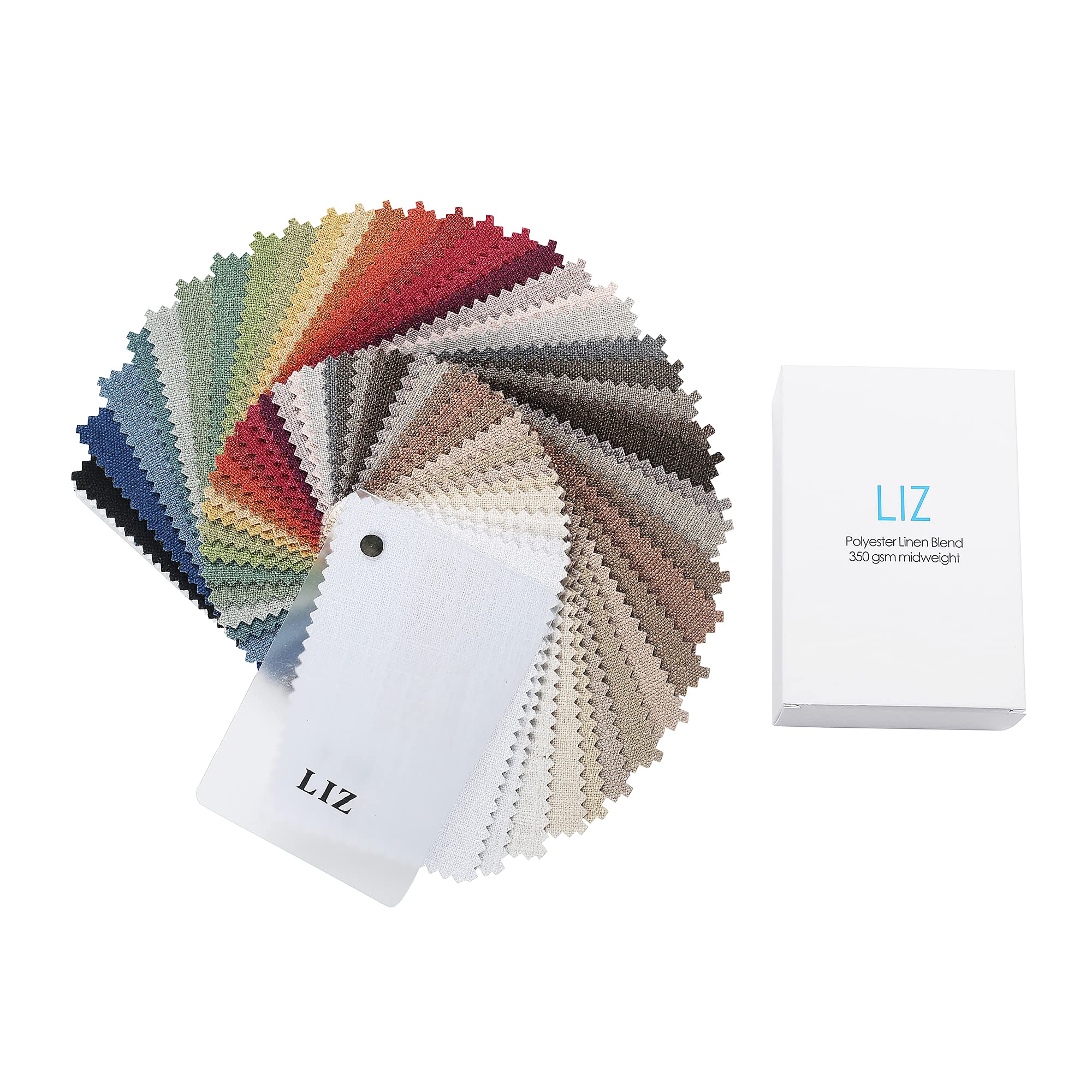 TWOPAGES Liz Linen Curtain Fabric Sample Booklet, 38 Colors