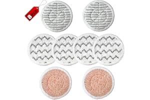 JOYBROS Upgraded Rotating Steam Mop Pads Compatible with Bissell SpinWave SmartSteam Scrubbing Steam Mop 3897A 3712 3712W,1641112(8-Pack Regular and Heavy Scrubby Pad)