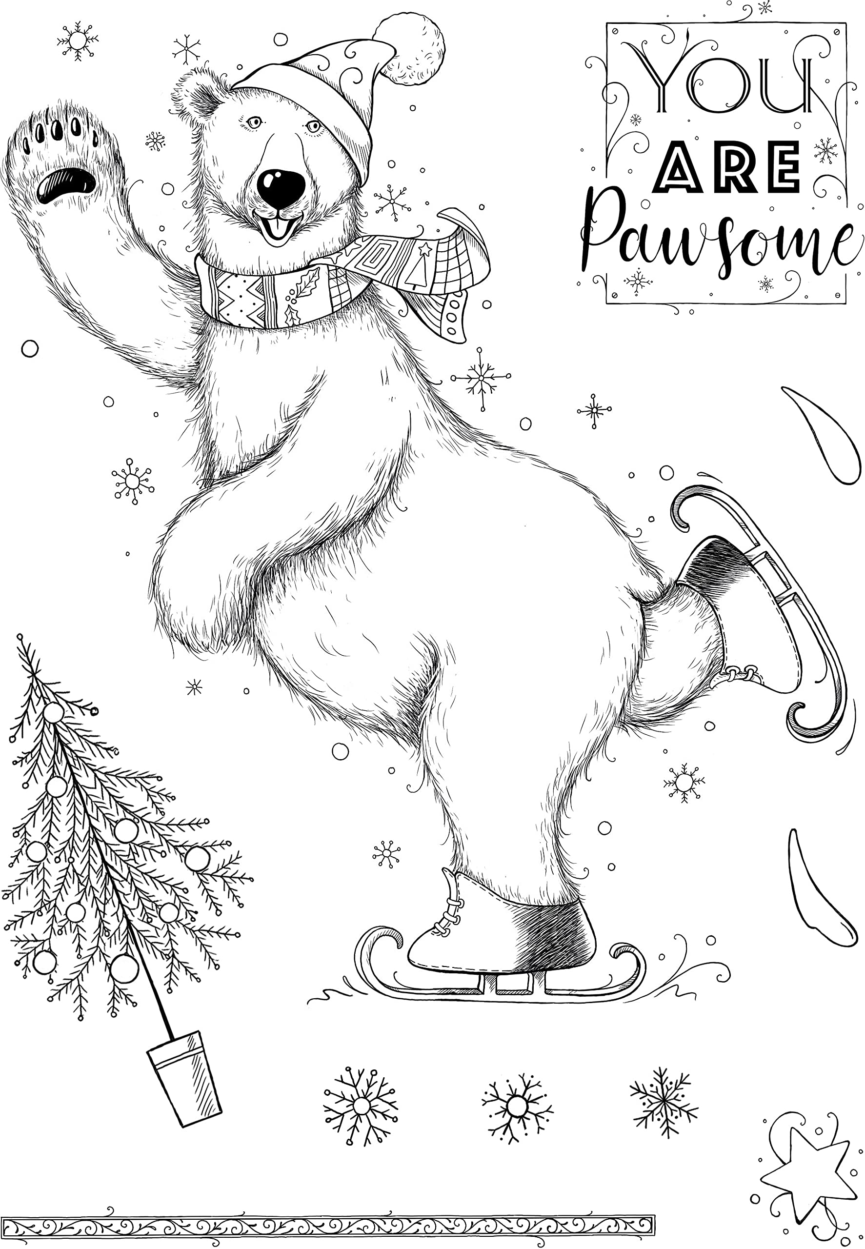 Pink Ink Designs Beary Christmas-Clear Stamp, A5