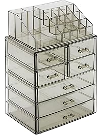 Sorbus Acrylic Cosmetic Makeup and Jewelry Storage Case Display - Spacious Design - Great for Bathroom, Dresser, Vanity and Countertop