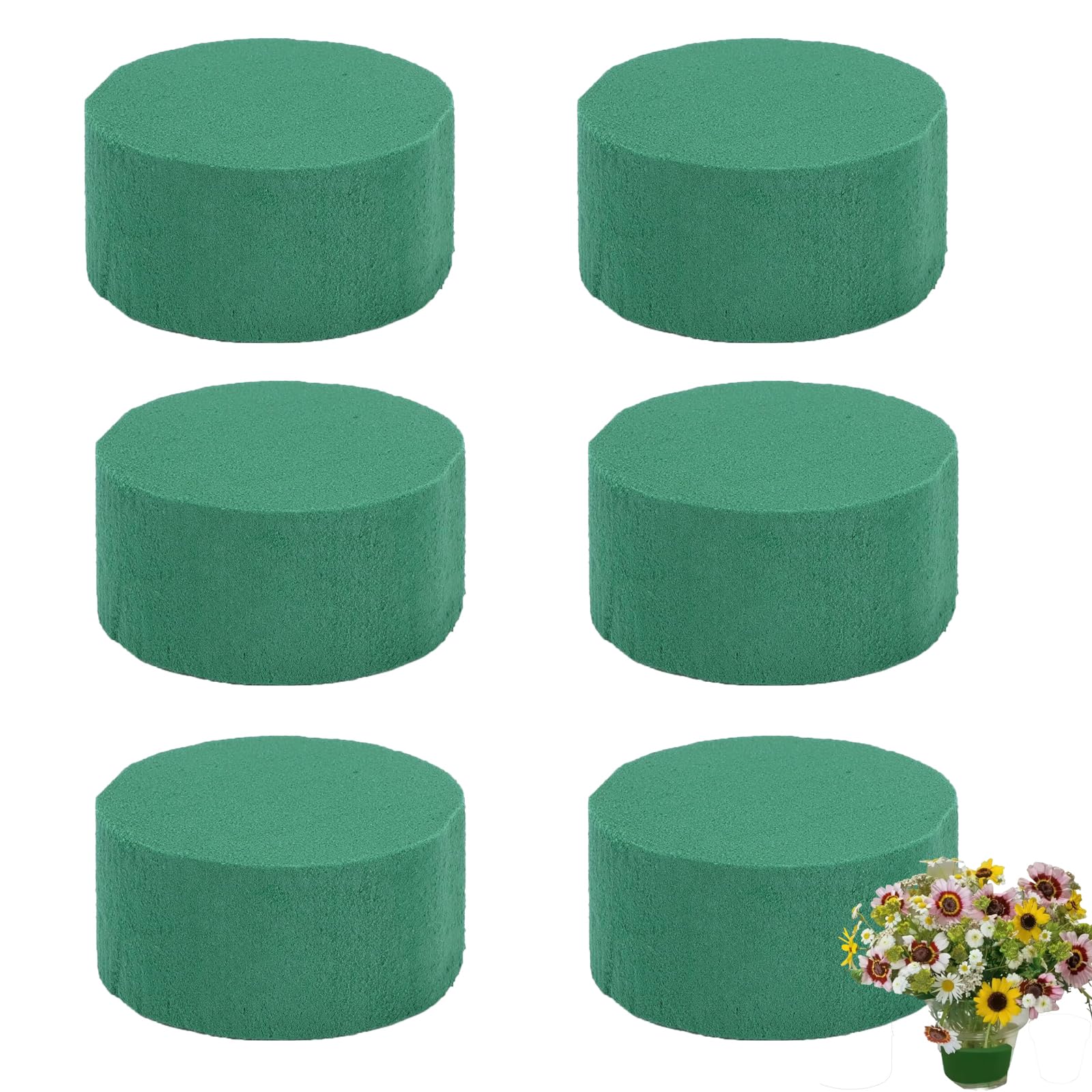YREYBN 6Pcs Floral Foam 8cm for Artificial Flowers - Wedding Party Room Decor and Arranging Accessories, Dry Florist Craft