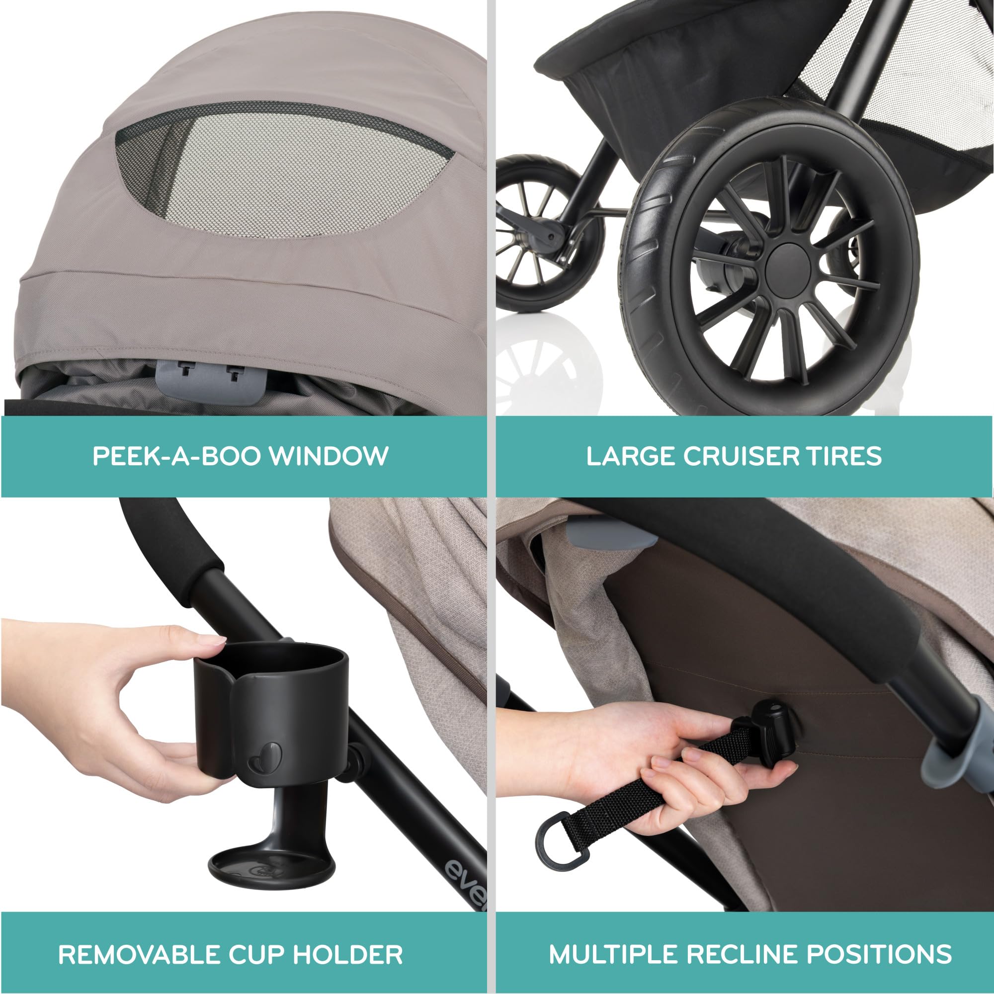 Evenflo Pivot Modular Travel System with LiteMax Infant Car Seat (Desert Tan)