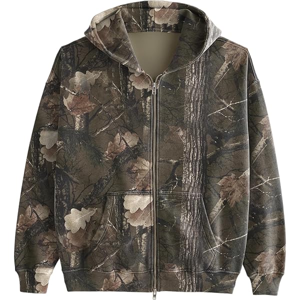 Amazon.com: MSBESYOR Womens Mens Camo Zip Up Hoodie Maple