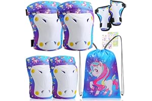 Unicorn Hunter Kids Protective Gear Set, Unicorn Knee Pads for Kids 3-15 Years Wrist Guards Elbow Pads Set, Kids Toddler Youth Girls Boys Knee Pads for Skateboard Scooter Roller Cycling Bike